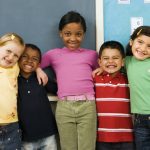 Group of young schoolmates