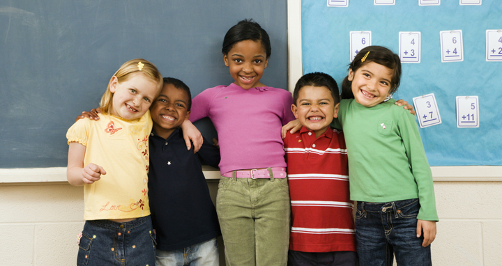 Group of young schoolmates
